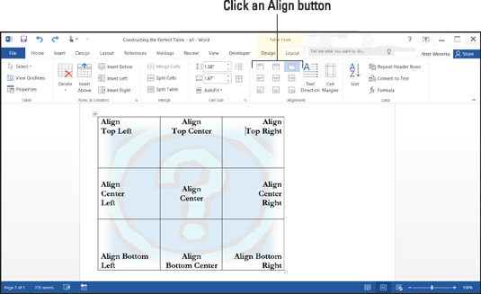 How to vertically align text in microsoft word